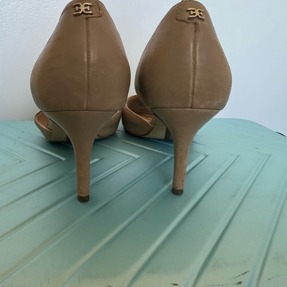 Sam Edelman Jaina  Nude Leather D’Orsay Pumps size 8.5 - Picture 6 of 10